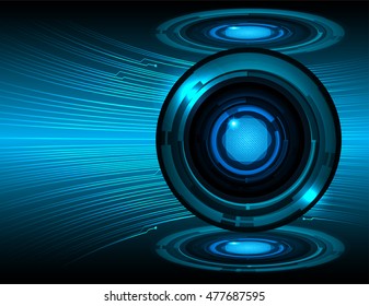 eyeball future technology, blue silver cyber security concept background