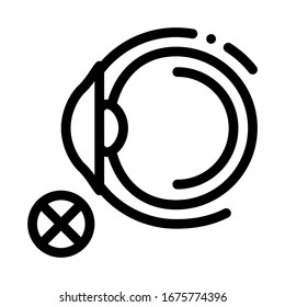 Eyeball Glaucoma Icon Vector. Outline Eyeball Glaucoma Sign. Isolated Contour Symbol Illustration