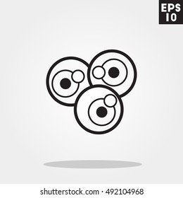 Eyeball halloween icon in trendy flat style isolated on grey background. Id card symbol for your design, logo, UI. Vector illustration, EPS10.