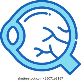 Eyeball Icon Blue Vector Illustration
