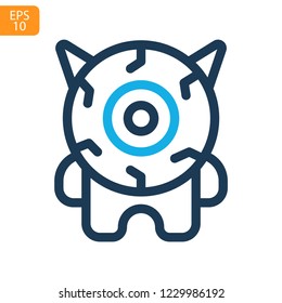 eyeball icon. Element of ghost elements illustration. Thin line illustration for website design and development, app development. Premium icon on white background