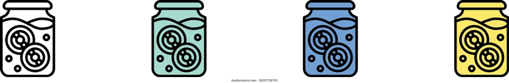 eyeball icon. Outline, Green, Blue and Yellow Style Design Isolated On White Background