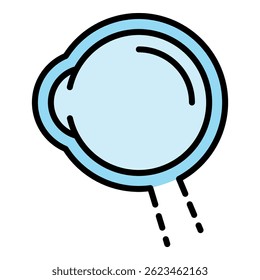 Eyeball icon. Outline eyeball vector icon color flat isolated on white
