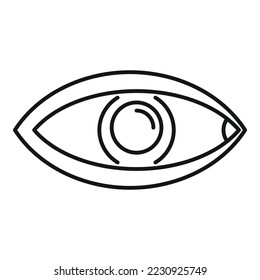 Vector de contorno de ícono de éisbol. Ver el ojo. Mirar la visión