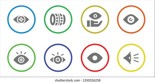 eyeball icon set. 8 filled eyeball icons.  Collection Of - Eye, View, Lens