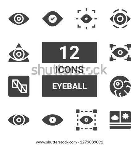 eyeball icon set. Collection of 12 filled eyeball icons included View, Visual, Eye, Eyeball, Preview