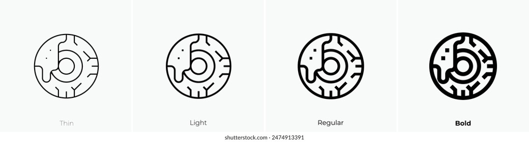 eyeball icon. Thin, Light Regular And Bold style design isolated on white background