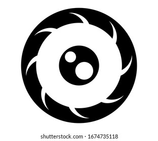 
eyeball icon vector , abstract lens symbol isolated on white
