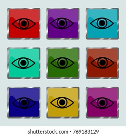 eyeball icon vector colord background
