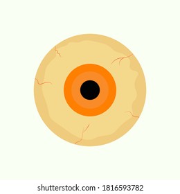 Eyeball icon.flat vector graphic in green background