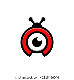 Eyeball and insect combinations,in background white ,vector logo design editable