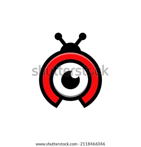 Eyeball and insect combinations,in background white ,vector logo design editable