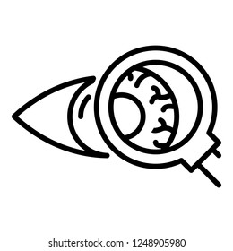 Eyeball inspection icon. Outline eyeball inspection vector icon for web design isolated on white background
