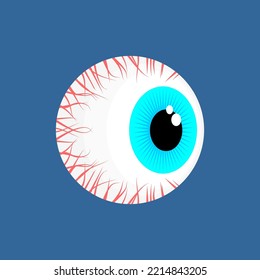 Eyeball Isolated. Round Eye. Vector Illustration