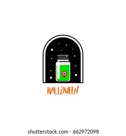 eyeball in a jar halloween vector design