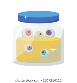 Eyeball jar vector colorful stickers Icon Design illustration. EPS 10 File
