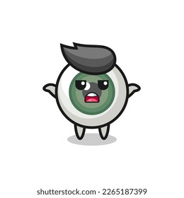 eyeball mascot character saying I do not know , cute style design for t shirt, sticker, logo element