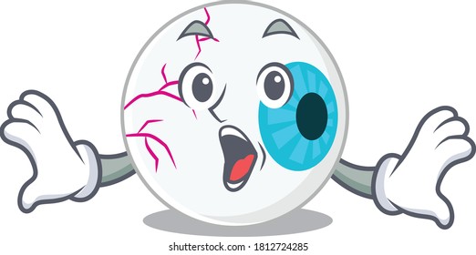 Eyeball mascot design concept with a surprised gesture