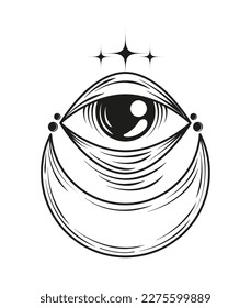 eyeball minimalist tattoo isolated icon