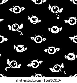 Eyeball monster seamless pattern. Halloween holidays background.