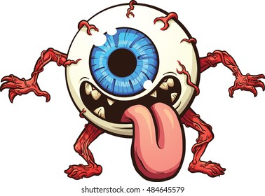 Eyeball monster. Vector clip art illustration with simple gradients. All in a single layer.
