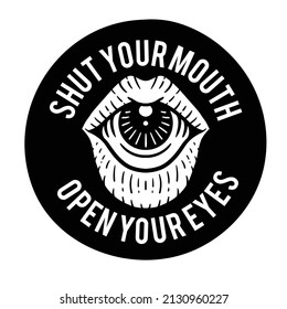 Eyeball In Mouth Sticker Design Illustration