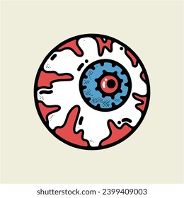 eyeball object with red and blue center. Suitable for patriotic designs, abstract backgrounds, sports-themed graphics, and eye-catching logos. Ideal for adding a dynamic element to various design pro