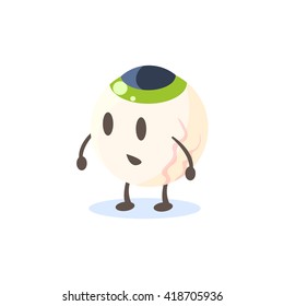 Personaje De Dibujo De Estilo Primitivo De Béisbol En Diseño De Vector Infantil Plano Ilustración Aislada En Fondo Blanco