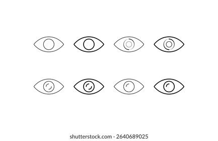 Eyeball Reading Mood Icon Set.