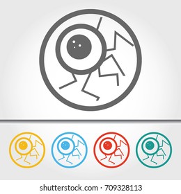 Eyeball Single Icon Vector Illustration