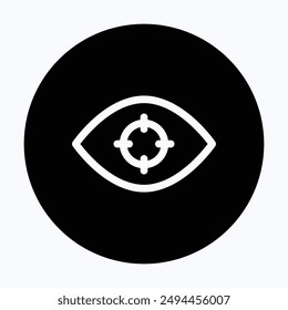 Eyeball With Target Vector Icon, 