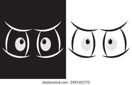 Eyeball of toys set, googly eyes, plastic open eyes of dolls looking . isolated on white and black background vector illustration. EPS 10