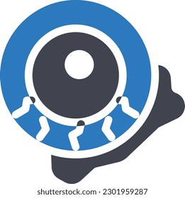 ilustración de eyeball Vector en un fondo transparente. Símbolos de calidad superior. Iconos vectoriales de glifos para diseño de conceptos y gráficos.