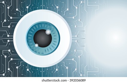 eyeball vector microchip technology background