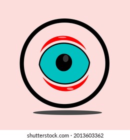 eyeball vector on pink background, best quality