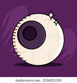 Eyeball with veins for creepy Halloween design, Vector
