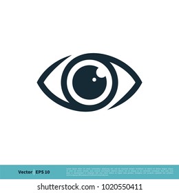 Eyeball Vision Icon Vector Logo Template Illustration Design. Vector EPS 10.