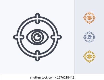 Eyeball Within Target - Pastel Stroke Icons. A professional, pixel-aligned icon.