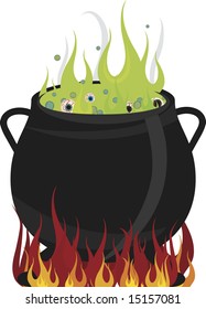 Eyeballs boiling in a hot cauldron. No gradients.