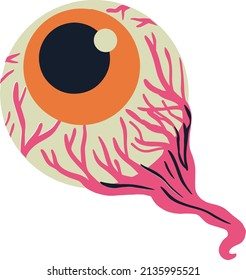 Bolas de ojos con coloridos elementos de vudú dibujados a mano
