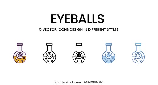 Eyeballs icons vector set stock illustration.