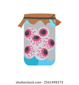 Eyeballs Jar, Halloween Vector Illustration, Isolated