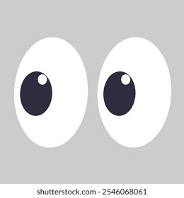 Eyeballs are looking to the side. On a white background