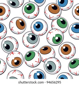 Eyeballs Seamless Background. Vector Illustration