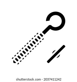 eyebolt with peg glyph icon vector. eyebolt with peg sign. isolated contour symbol black illustration
