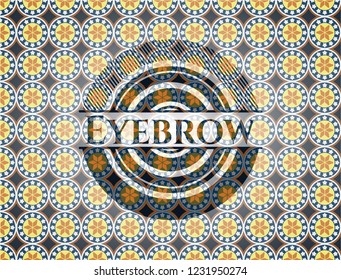 Eyebrow arabesque style emblem. arabic decoration.