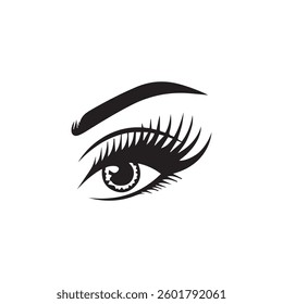 Eyebrow beauty  logo design vector