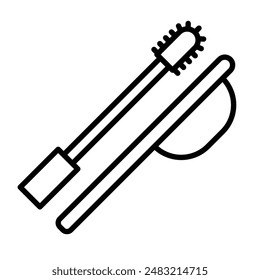 Eyebrow brush icon linear logo mark in black and white