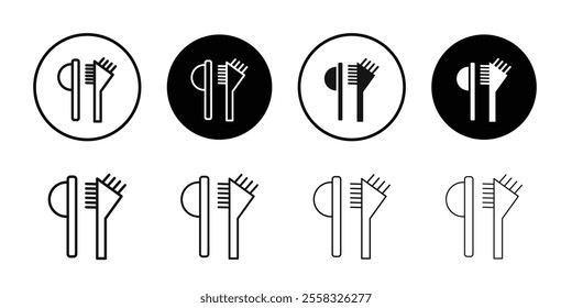 Eyebrow brush icon logo sign set vector outline