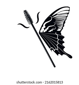 Eyebrow brush vector stock illustration. Makeup. Apply mascara to your eyelashes. isolated on a white background.